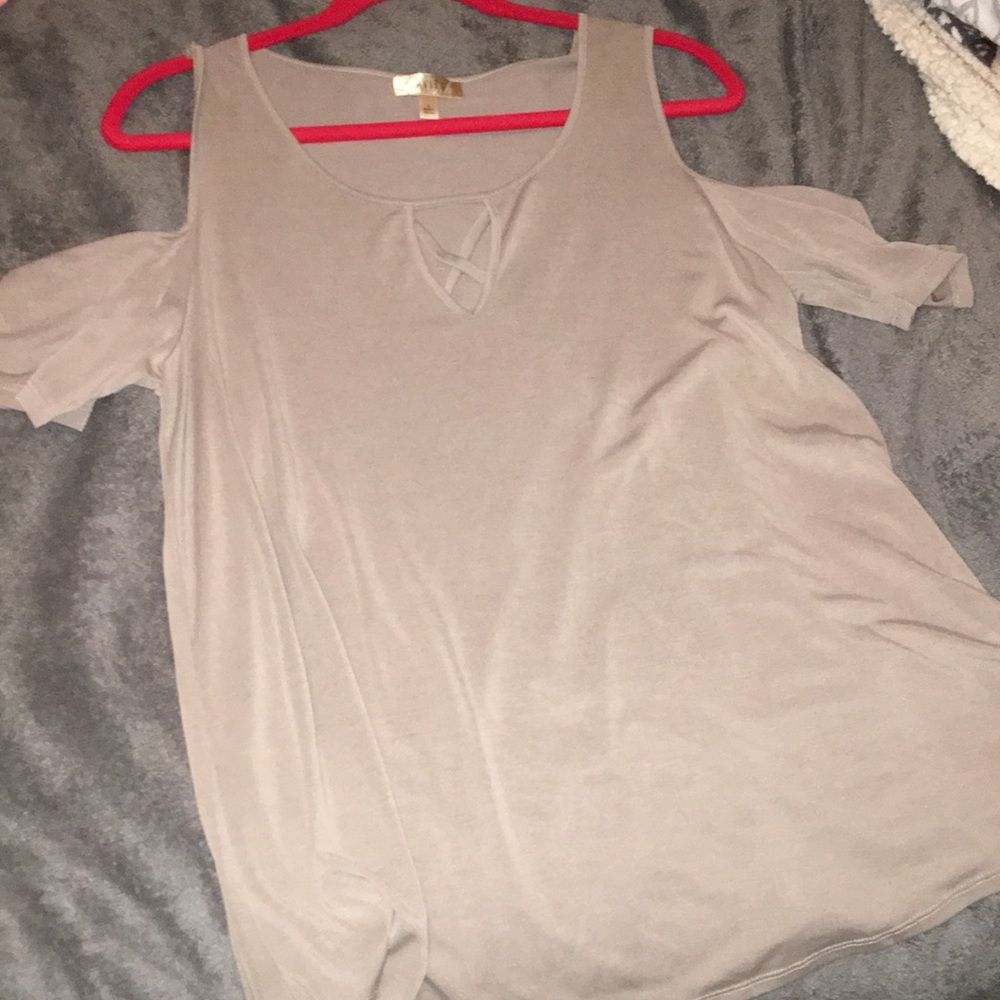 Light brown flowy shirt